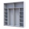 Kleiderschrank Doros G-Caiser Schiebetüren Weiß Graphit Eiche 220x60x240 (44900282)