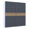Kleiderschrank Doros G-Caiser Schiebetüren Weiß Graphit Eiche 220x60x240 (44900282)