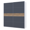 Kleiderschrank Doros G-Caiser Schiebetüren Weiß Graphit Eiche 220x60x240 (44900282)