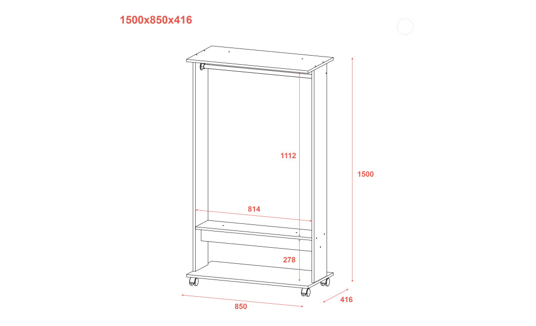 Kleiderständer Doros D2 Sonoma Eiche 85x41,6x150 (41510081)