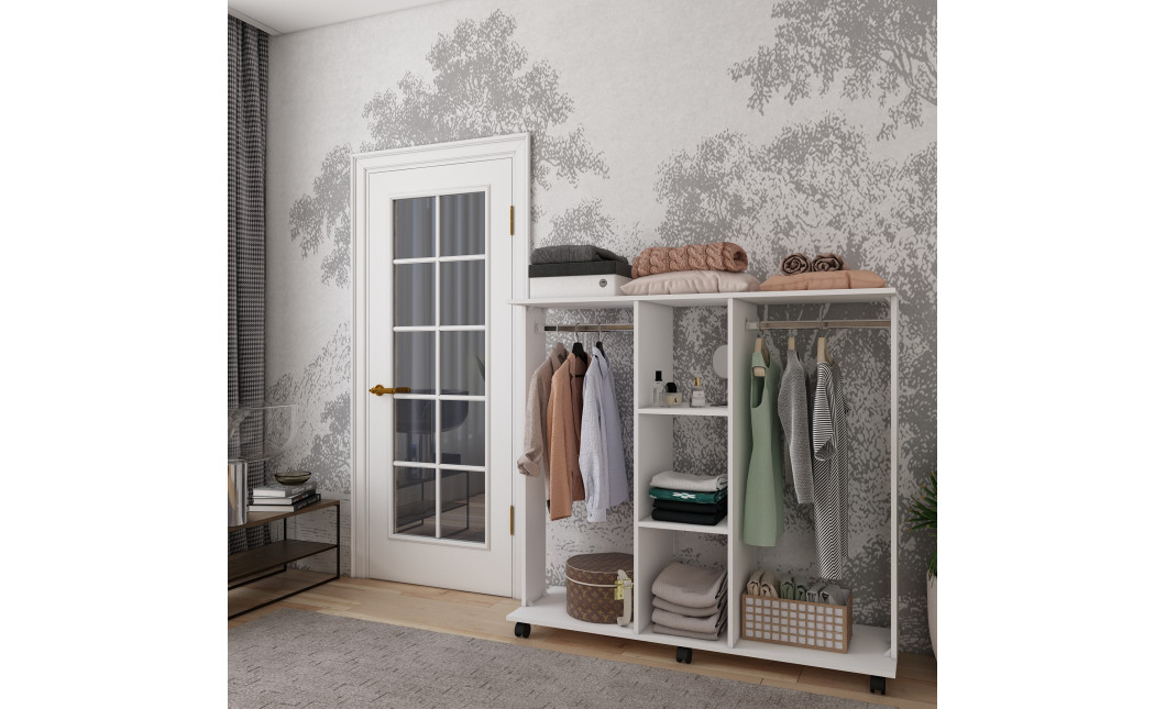 Kleiderständer Doros D3 Weiß 130x40,6x121 (41510082)