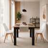Essgruppe: Tisch NP 120x80 Craft / Schwarz + 2 Stühle MARK Weiß (100408162)