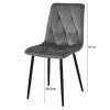 Essgruppe: Tisch NP 120x80 Craft / Schwarz + 4 Stühle LIBRA Schwarzer Samt / Schwarze Beine (100408835)