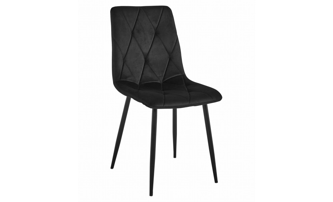 Essgruppe: Tisch NP 120x80 Craft / Schwarz + 4 Stühle LIBRA Schwarzer Samt / Schwarze Beine (100408835)