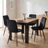 Essgruppe: Tisch NP 120x80 Craft / Schwarz + 4 Stühle LIBRA Schwarzer Samt / Schwarze Beine (100408835)