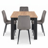Essgruppe: Tisch NP 120x80 Craft / Schwarz + 4 Stühle LIBRA Dunkelgrauer Samt / Schwarze Beine (100408331)