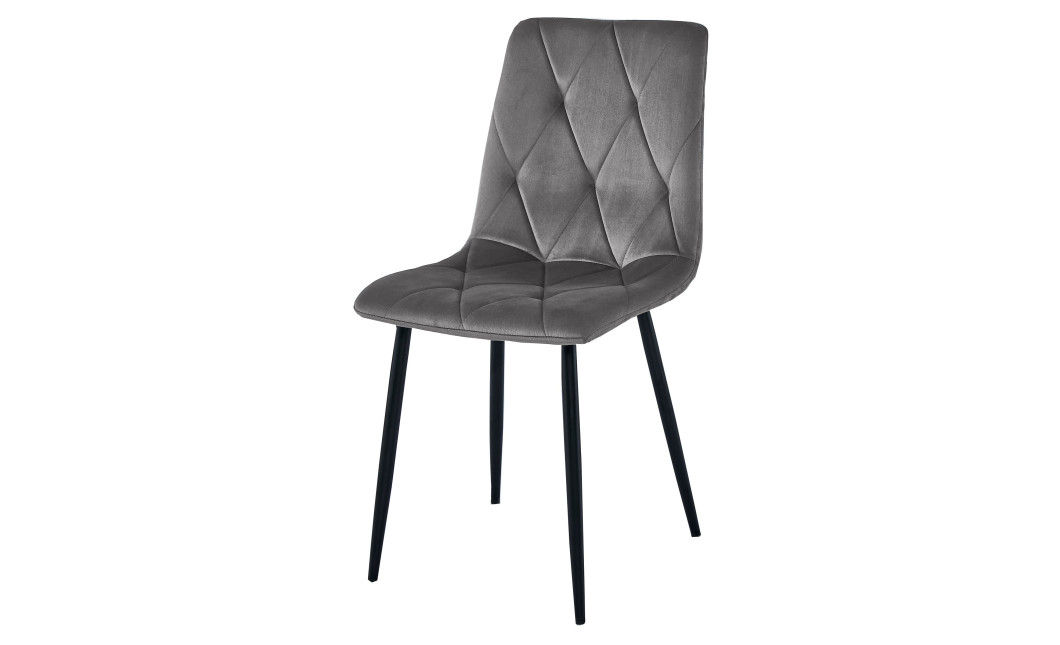 Essgruppe: Tisch NP 120x80 Craft / Schwarz + 4 Stühle LIBRA Dunkelgrauer Samt / Schwarze Beine (100408331)
