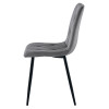 Essgruppe: Tisch NP 120x80 Craft / Schwarz + 4 Stühle LIBRA Dunkelgrauer Samt / Schwarze Beine (100408331)