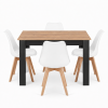 Essgruppe: Tisch NP 120x80 Craft / Schwarz + 4 Stühle MARK Weiß (100408164)