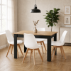 Essgruppe: Tisch NP 120x80 Craft / Schwarz + 4 Stühle MARK Weiß (100408164)