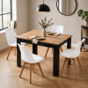 Essgruppe: Tisch NP 120x80 Craft / Schwarz + 4 Stühle MARK Weiß (100408164)