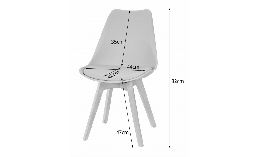 Essgruppe: Runder Tisch KAMI 80 cm Weiß / Beine in Holzfarbe + 2 Stühle MARK Grau (100831327)