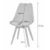 Essgruppe: Runder Tisch KAMI 80 cm Weiß / Beine in Holzfarbe + 4 Stühle MARK Schwarz (100831319)