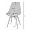 Essgruppe: Runder Tisch KAMI 80 cm Weiß / Beine in Holzfarbe + 4 Stühle MARK Grau (100831317)
