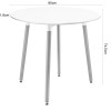 Essgruppe: Runder Tisch KAMI 80 cm Weiß / Beine in Holzfarbe + 4 Stühle MARK Grau (100831317)