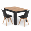 Essgruppe: Tisch NP 120x80 Craft / Schwarz + 2 Stühle MARK Schwarz (100408192)
