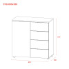 Kommode Doros Ron 1 Weiß 1 Türen 4 Schubladen 80x38x81 (41516005)