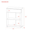 Kommode Doros Ron 2 Weiß 2 Türen 1 Schublade 80x38x100 (41516003)