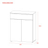 Kommode Doros Ron 2 Weiß 2 Türen 1 Schublade 80x38x100 (41516003)