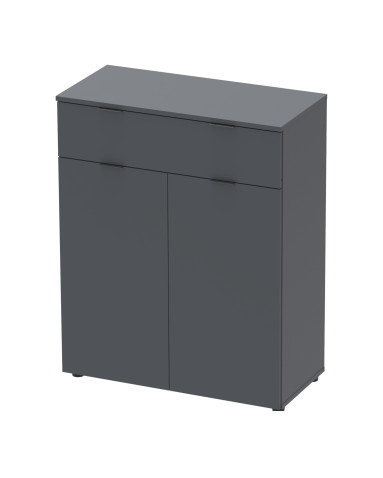 Kommode Doros Ron 2 Graphitgrau 2 Türen 1 Schublade 80x38x100 (41516004)