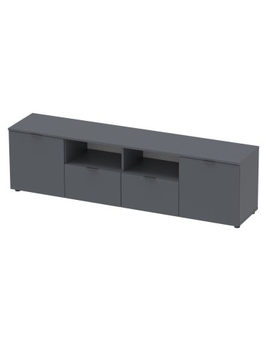 Kommode Doros Ron 4 Graphitgrau 2 Türen 2 Schubladen 180x38x50 (44900234)