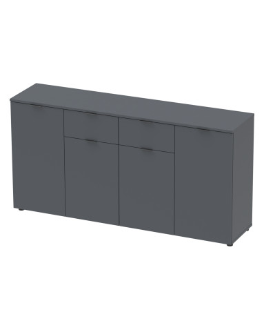 Kommode Doros Ron 7 Graphitgrau 4 Türen 2 Schubladen 160x38x81 (44900236)