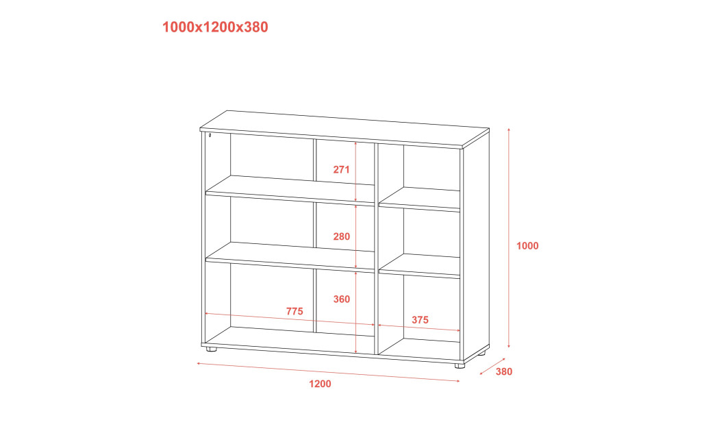 Kommode Doros Ron 6 Weiß 3 Türen 120x38x100 (41515999)