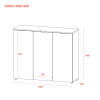 Kommode Doros Ron 6 Weiß 3 Türen 120x38x100 (41515999)