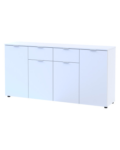 Kommode Doros Ron 7 Weiß 4 Türen 2 Schubladen 160x38x81 (44900222)
