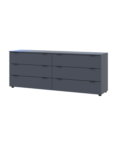 Kommode Doros Ron 9 Graphitgrau 6 Schubladen 160x38x62 (41516176)