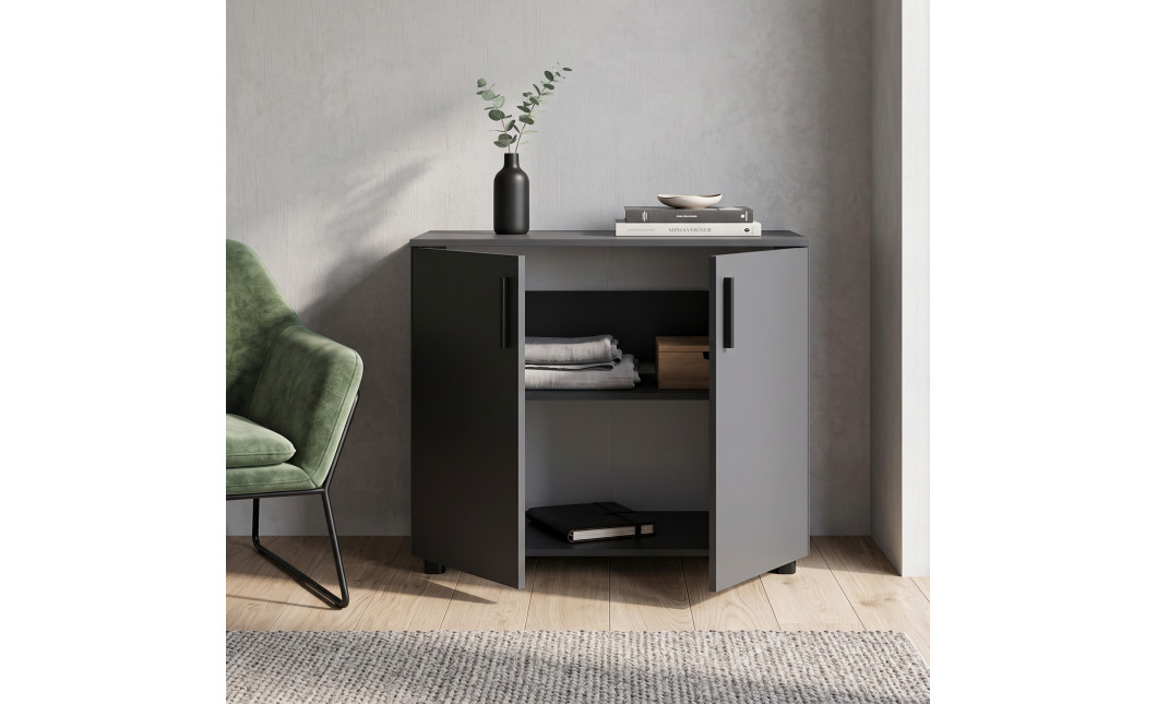Kommode Doros Thorn Anthrazit 2 Türen 90x51,6x80 (41510149)