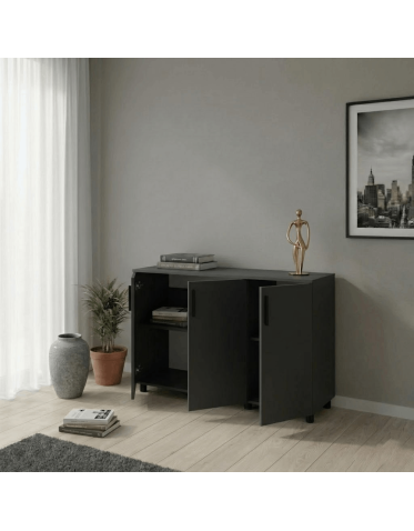 Kommode Doros Thorn Anthrazit 3 Türen 135x51,6x80 (41510173)
