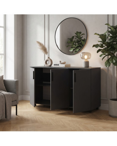 Kommode Doros Thorn Anthrazit 3 Türen 135x51,6x80 (41510173)