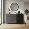 Kommode Doros Thorn Anthrazit 3 Schubladen 1 Tür 135x51,6x80 (41510185)