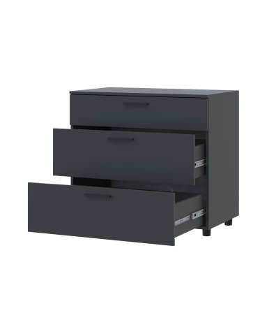 Kommode Doros Thorn Anthrazit 3 Schubladen 90x51,6x80 (41510161)