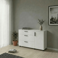 Kommode Doros Thorn Weiß 3 Schubladen 1 Tür 135x51,6x80 (41510181)