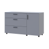 Kommode Doros Thorn Grau 3 Schubladen 1 Tür 135x51,6x80 (41510183)