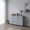 Kommode Doros Thorn Grau 3 Schubladen 1 Tür 135x51,6x80 (41510183)