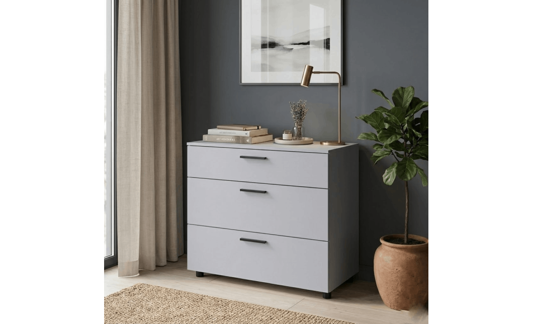 Kommode Doros Thorn Grau 3 Schubladen 90x51,6x80 (41510159)