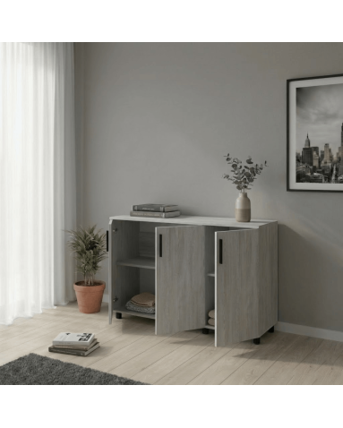 Kommode Doros Thorn Natti Kiefer 3 Türen 135x51,6x80 (41510167)