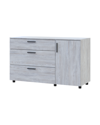Kommode Doros Thorn Natti Kiefer 3 Schubladen 1 Tür 135x51,6x80 (41510179)