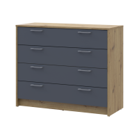 Kommode Doros Rondi Artisan Eiche / Graphitgrau 4 Schubladen 100x40x82 (41516186)