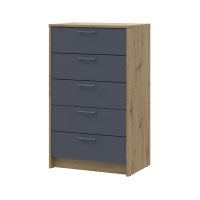 Kommode Doros Rondi Artisan Eiche / Graphitgrau 5 Schubladen 60x40x100 (41516188)