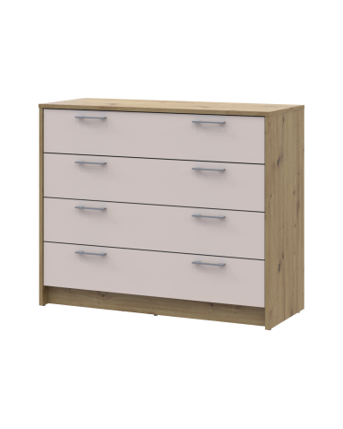 Kommode Doros Rondi Artisan Eiche / Kaschmir 4 Schubladen 100x40x82 (41516187)