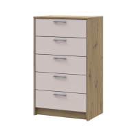 Kommode Doros Rondi Artisan Eiche / Kaschmir 5 Schubladen 60x40x100 (41516189)
