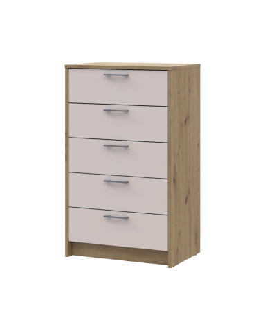 Kommode Doros Rondi Artisan Eiche / Kaschmir 5 Schubladen 60x40x100 (41516189)