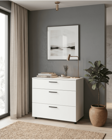 Kommode Doros Thorn Kaschmir 3 Schubladen 90x51,6x80 (41510163)