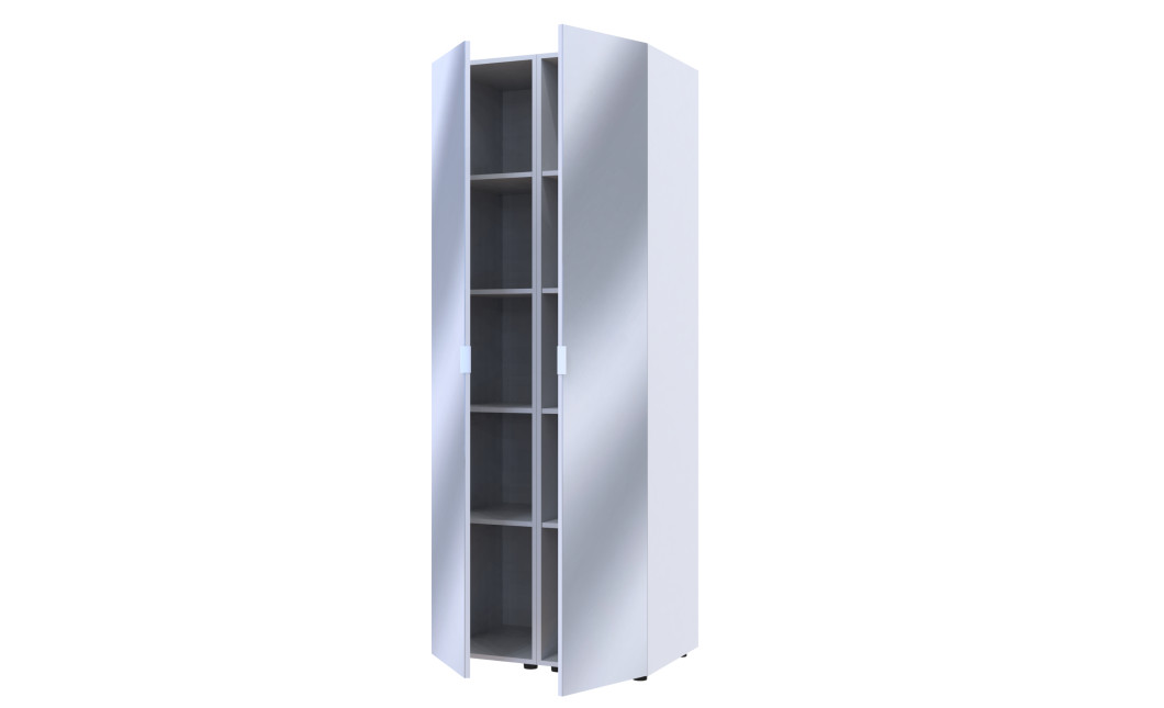 Kleiderschrank Set Doros Gelar Weiß mit 2 Spiegeln 78x49,5x203,4 (42002163)