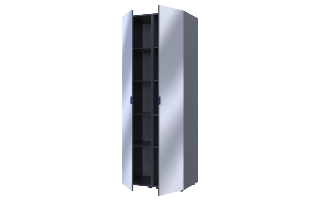 Kleiderschrank Set Doros Gelar Graphitgrau mit 2 Spiegeln 78x49,5x203,4 (42002164)