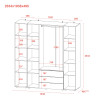 Kleiderschrank Doros Gelar Weiß 3 Türen mit 2 offenen Regalböden 192,6x49,5x203,4 (42005035)